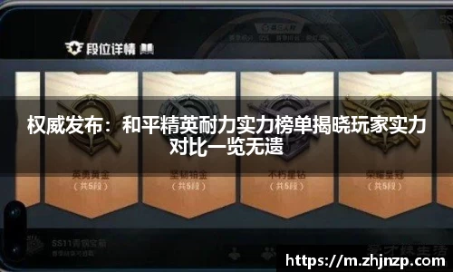 权威发布：和平精英耐力实力榜单揭晓玩家实力对比一览无遗